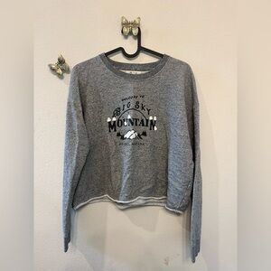 Madewell Gray Long Sleeve Tee with Mountain Graphic